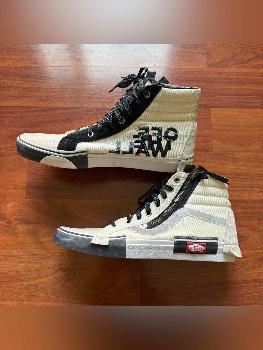 Vans Sk8-Hi Reissue CAP 'Reflective' sneakers size 11.5 white black skate shoes